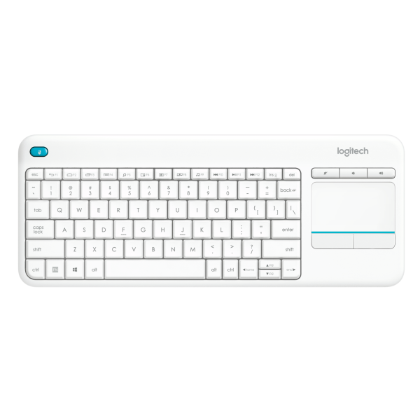 Logitech Keyboard K 400 Plus Wireless Touch Keyboard - White